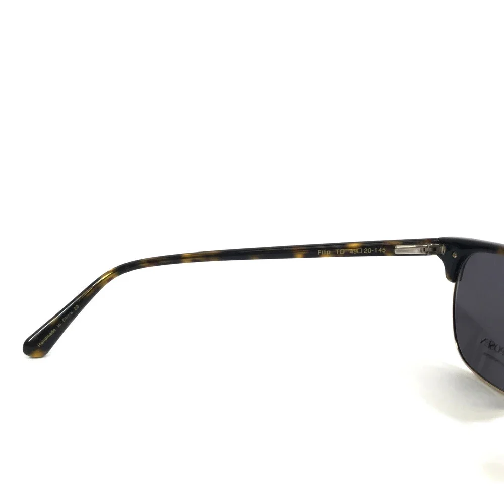 Zac Posen Sunglasses Filip TO Tortoise Gold Square Frames with Dark Gray Lenses